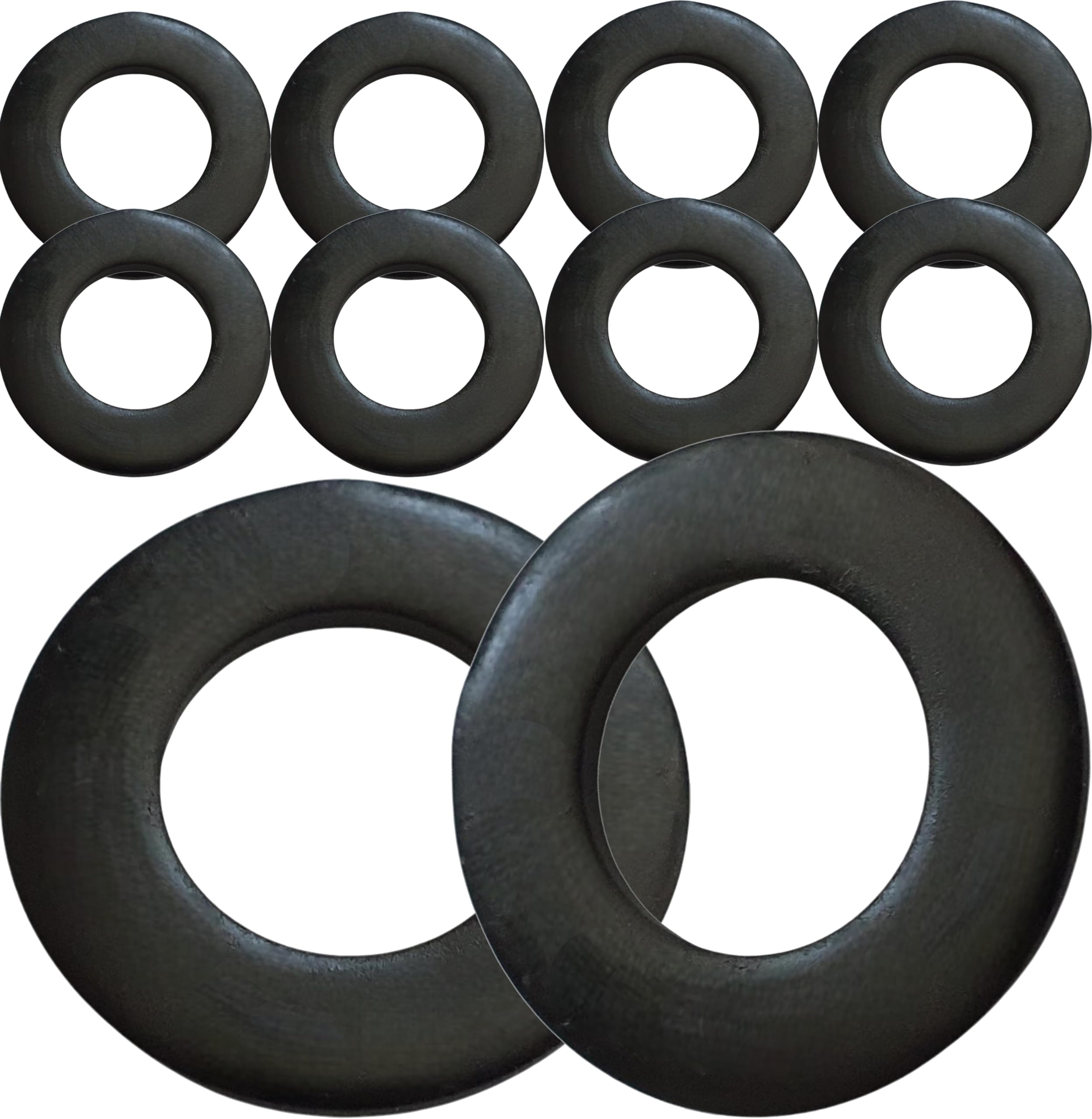 M10 Black Washers Stainless Steel Form A Blackened Washer for M3, M4, M5, M6, M8 and M10 Screws (Pack of 10)