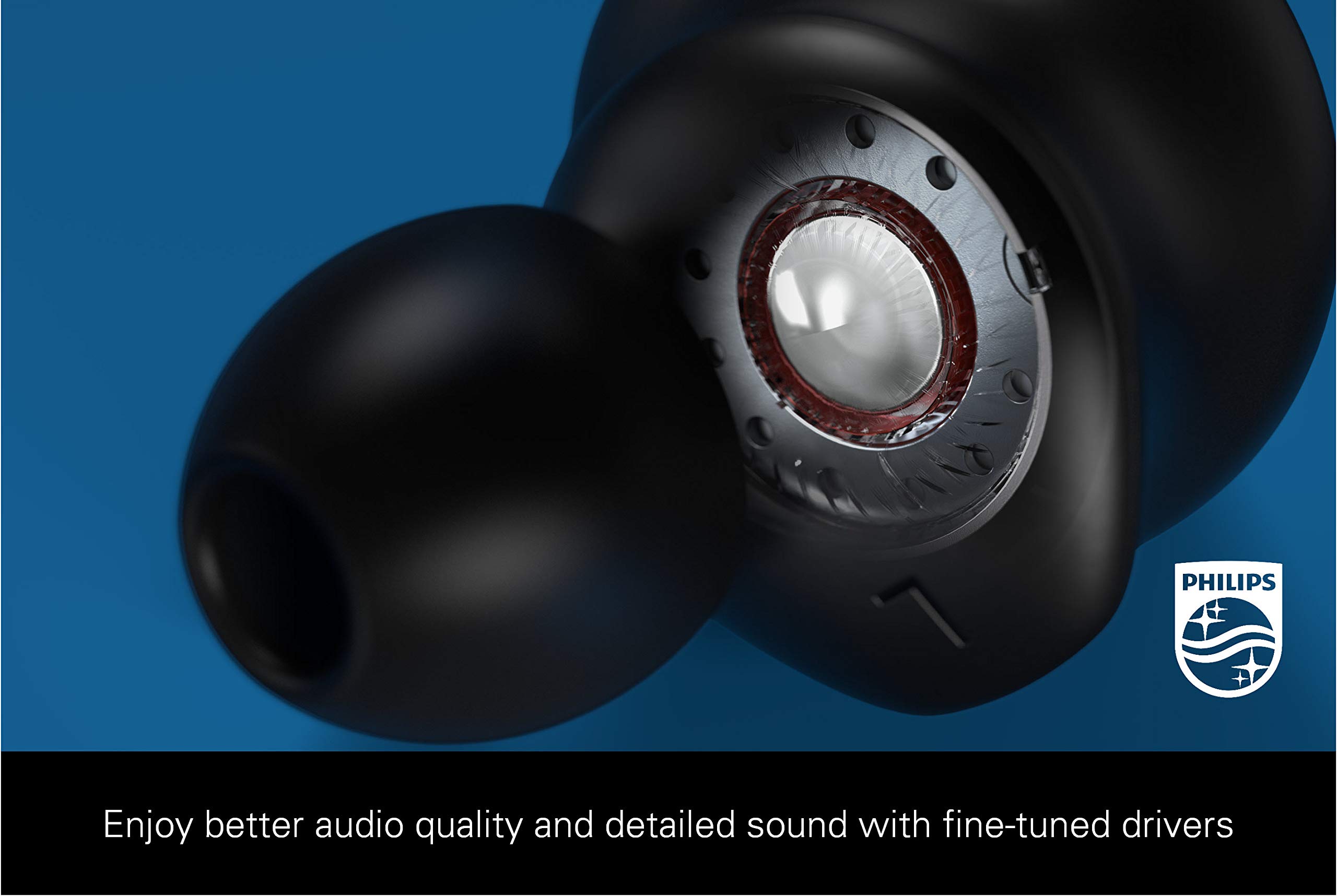 Philips T8505 True Wireless Earbuds, Hybrid Active Noise Canceling (ANC), Bluetooth 5.0 Voice Assistant, IPX4 Splash Resistant, App Control, USB-Charging, Wireless Charging case Included (TAT8505BK)