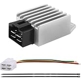 PRO BAT 12V 4 Pin Voltage Regulator Rectifier Half Wave | 4 Wires Cable Connector for GY6 50cc 80cc 90cc 100cc 125cc 150cc Quad ATV Buggy Scooter Moped Sunl Taotao Coolster Silver