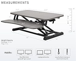 VIVO 32 inch Desk Converter, K Series, Height