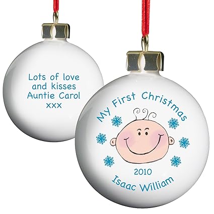 baby girl first christmas bauble