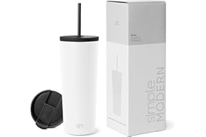 Simple Modern Insulated Tumbler with Straw and Lid | Iced Coffee Cup Reusable Stainless Steel Water Bottle Travel Mug | Gifts