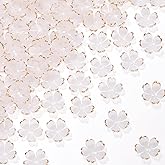 CustomyLife 100Pcs Cherry Blossom Beads, 5-Petal Acrylic Flower Beads, Mini Spacer Hair Accessories Halloween Christmas for Bracelets Earring Jewelry Making- White