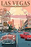 Lantern Press 9x12 Inch Art Print Wall D√©cor, Las Vegas, Nevada, Old Strip Scene