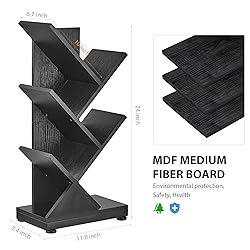 ruboka 5-Shelf Tree Bookshelf, 5 Tier Floor