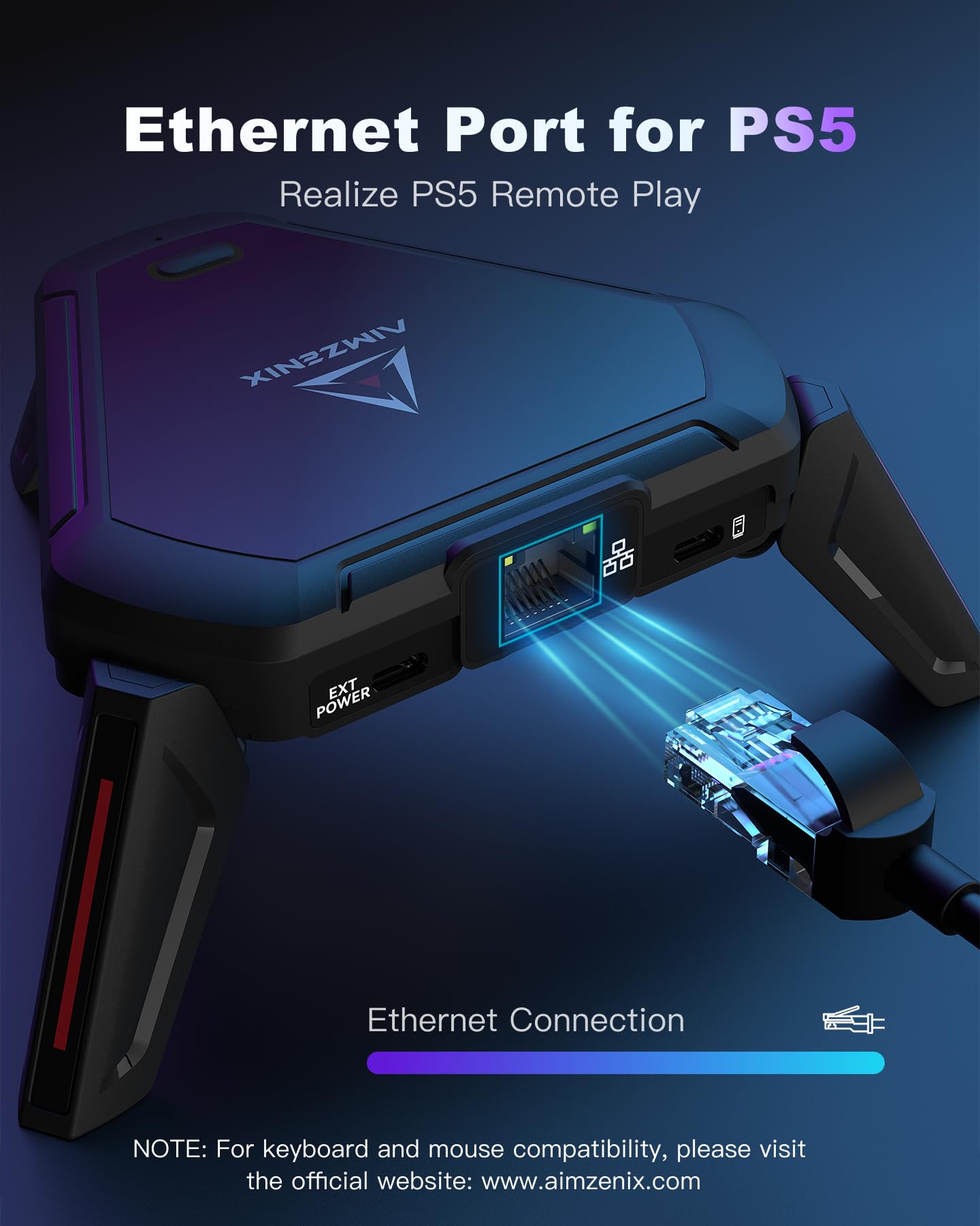 AIMZENIX Monster Keyboard and Mouse Adapter for PS5, PS4, PC, Xbox Series X/S, Xbox One, NS, NS2, Emulator Console Supports APP Real-time Adjustment, Aim Assist【Latest Version: 782412】