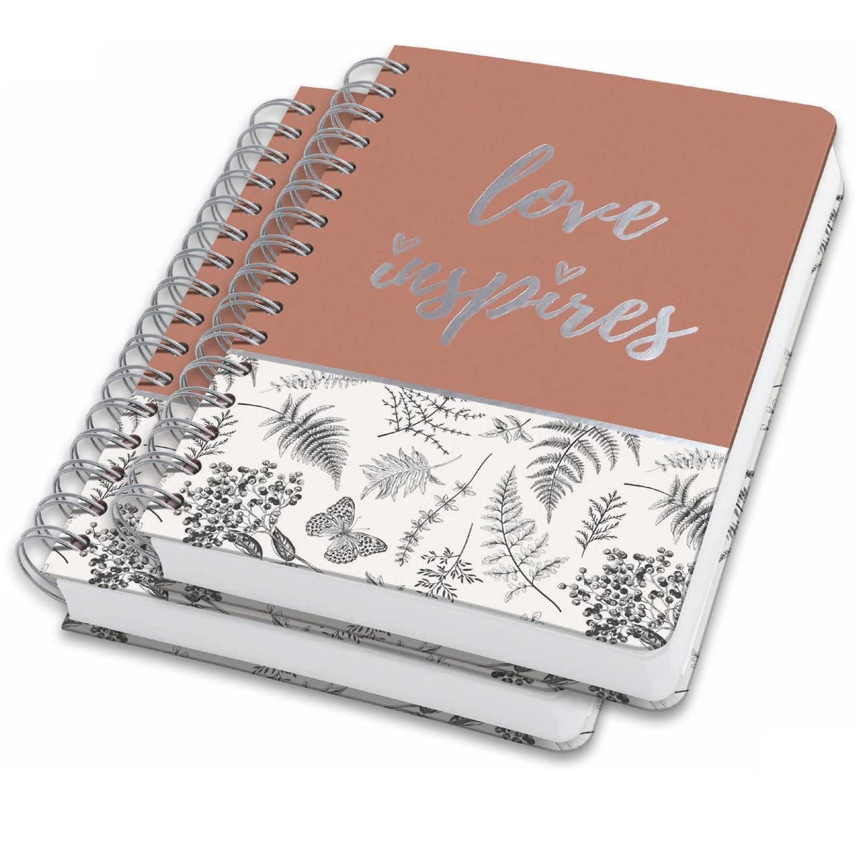 SIGEL JN605 Spiral notebook premium A5, dotted, hardover, floral pattern, Black/Beige/brown, 2 Pieces - Jolie — image 1
