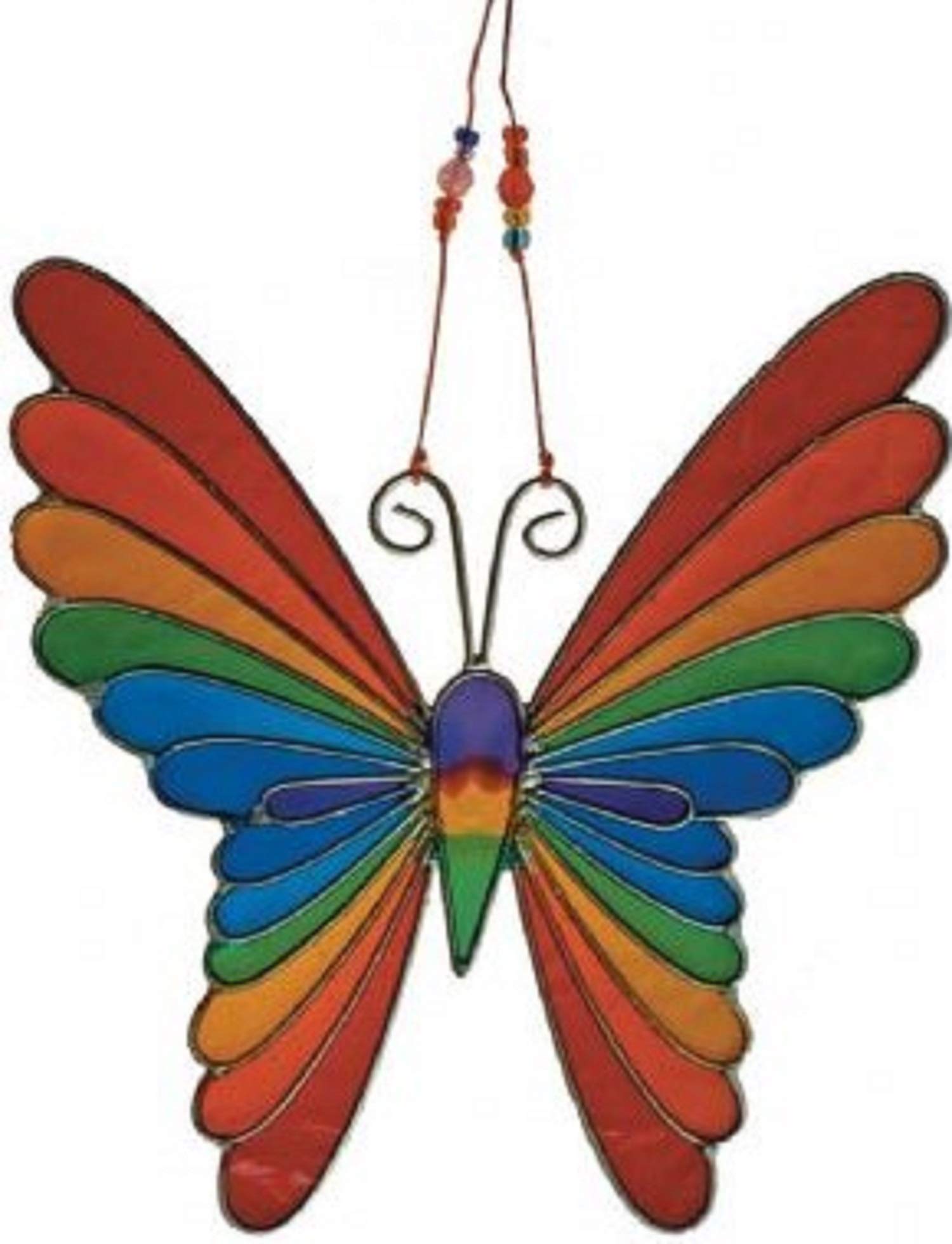 MyFamilyHouse Fair Trade Butterfly Suncatcher Sun Catcher Window Decor Rainbow Colours