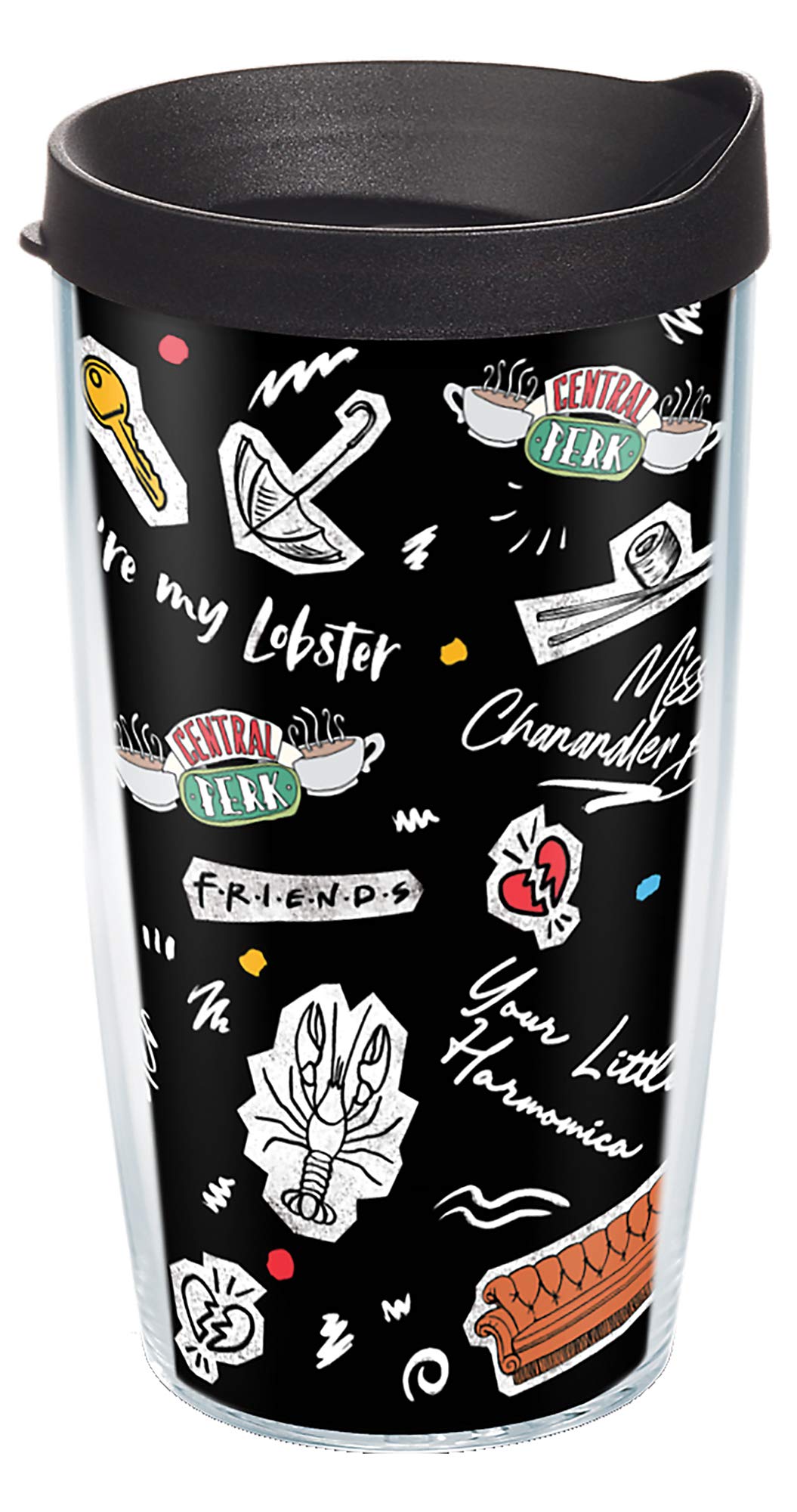 Tervis Friends Collage Made in USA Double Walled Insulated Tumbler Travel Cup Keeps Drinks Cold & Hot, 16oz, Classic