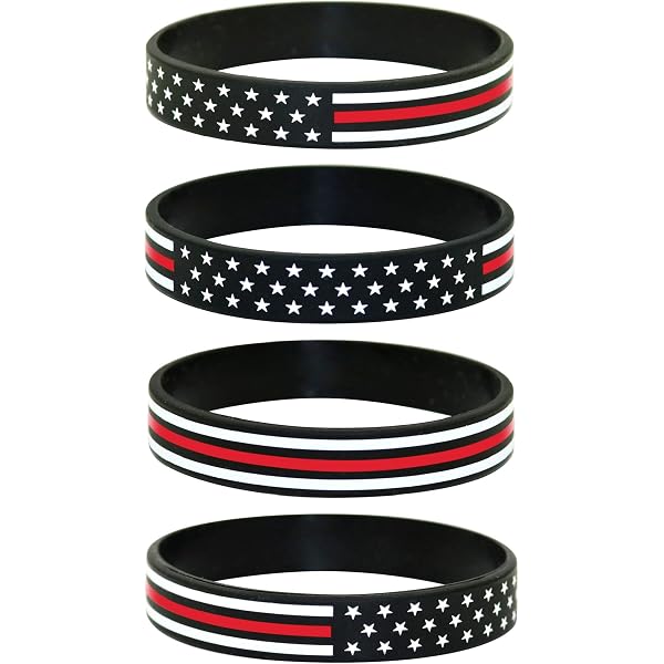 Sainstone Thin Green Line USA Flag Bracelets – Patriotic Silicone Wristbands For Support (3-Pack)