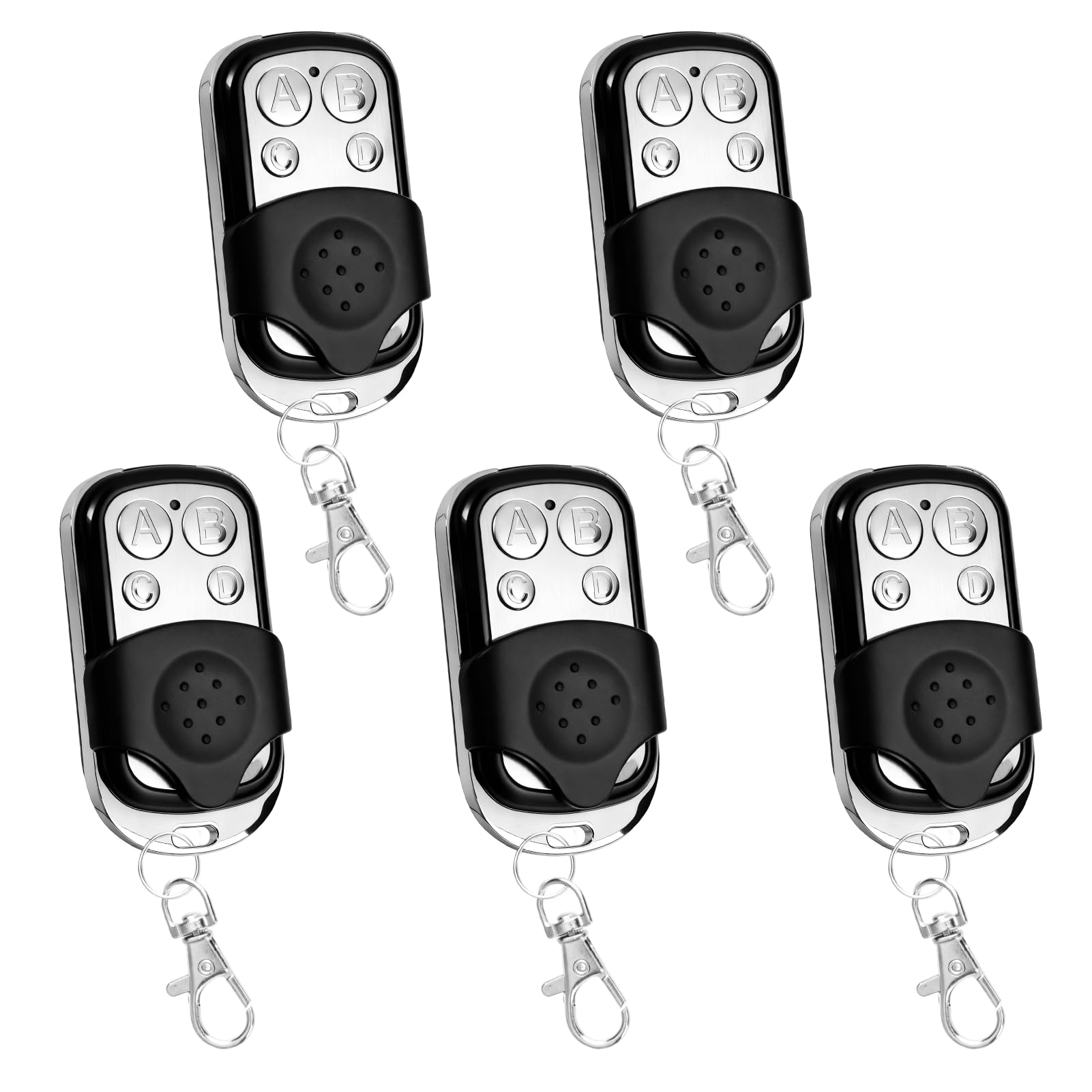 Photo 1 of 5Pcs Universal Garage Door Remote Control 433 MHz, Wireless Garage Door Opener Cloning Key Fob with 4 Buttons with Key Cover Slide, Gate Wireless Fob,Car Garage Door, Roller Shutters