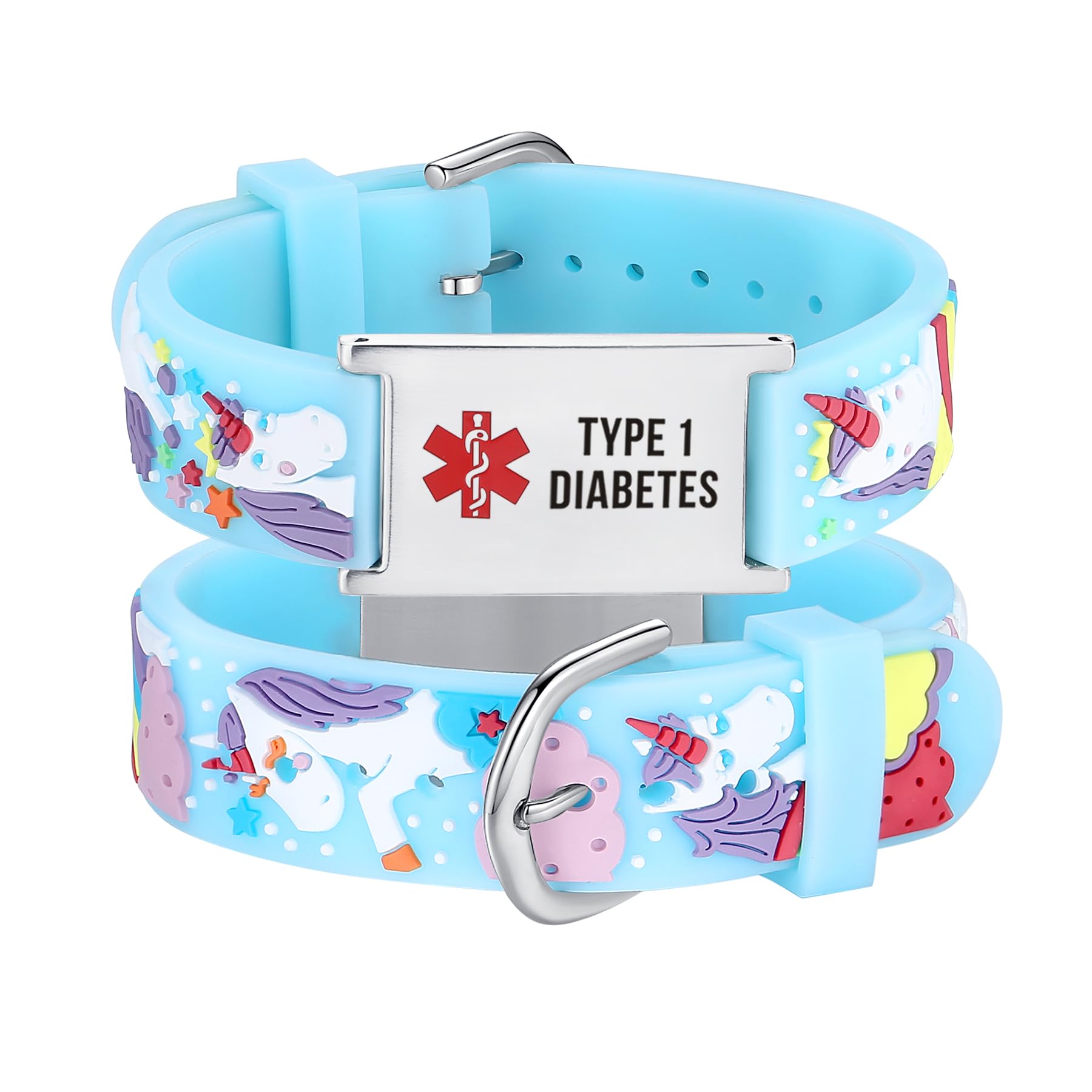 LinnaLove Medical Alert Bracelets for kids Cute Cartoon Emergency ID bracelets Thoughtful Gift to boy and girls-Unicorn-T 1 D