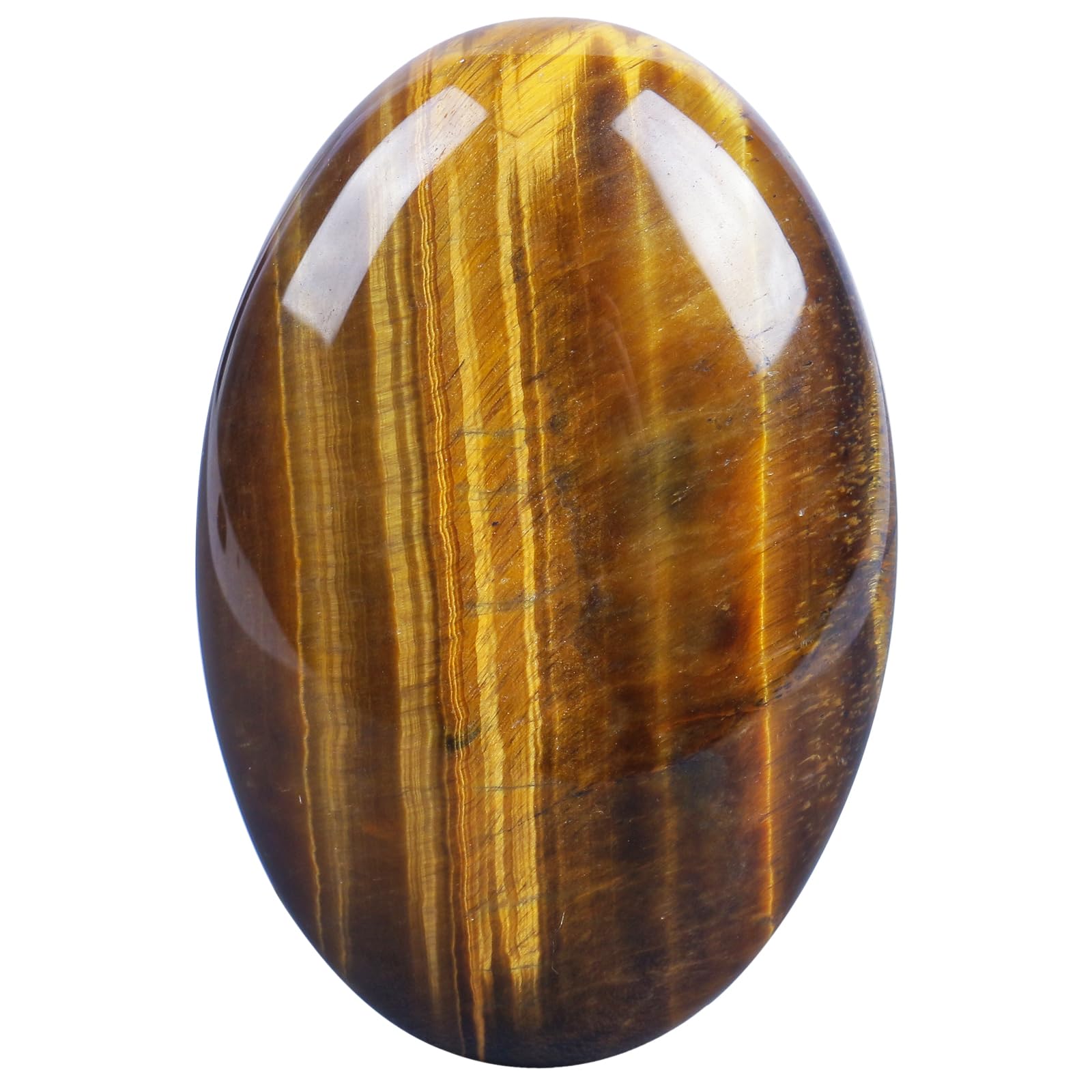 Lovionus89 Tiger's Eye 60mm Crystal Palm Stone - Polished Semi-Precious Worry Stone for Anxiety Relief, Meditation, Stress, Healing Crystals — image 1