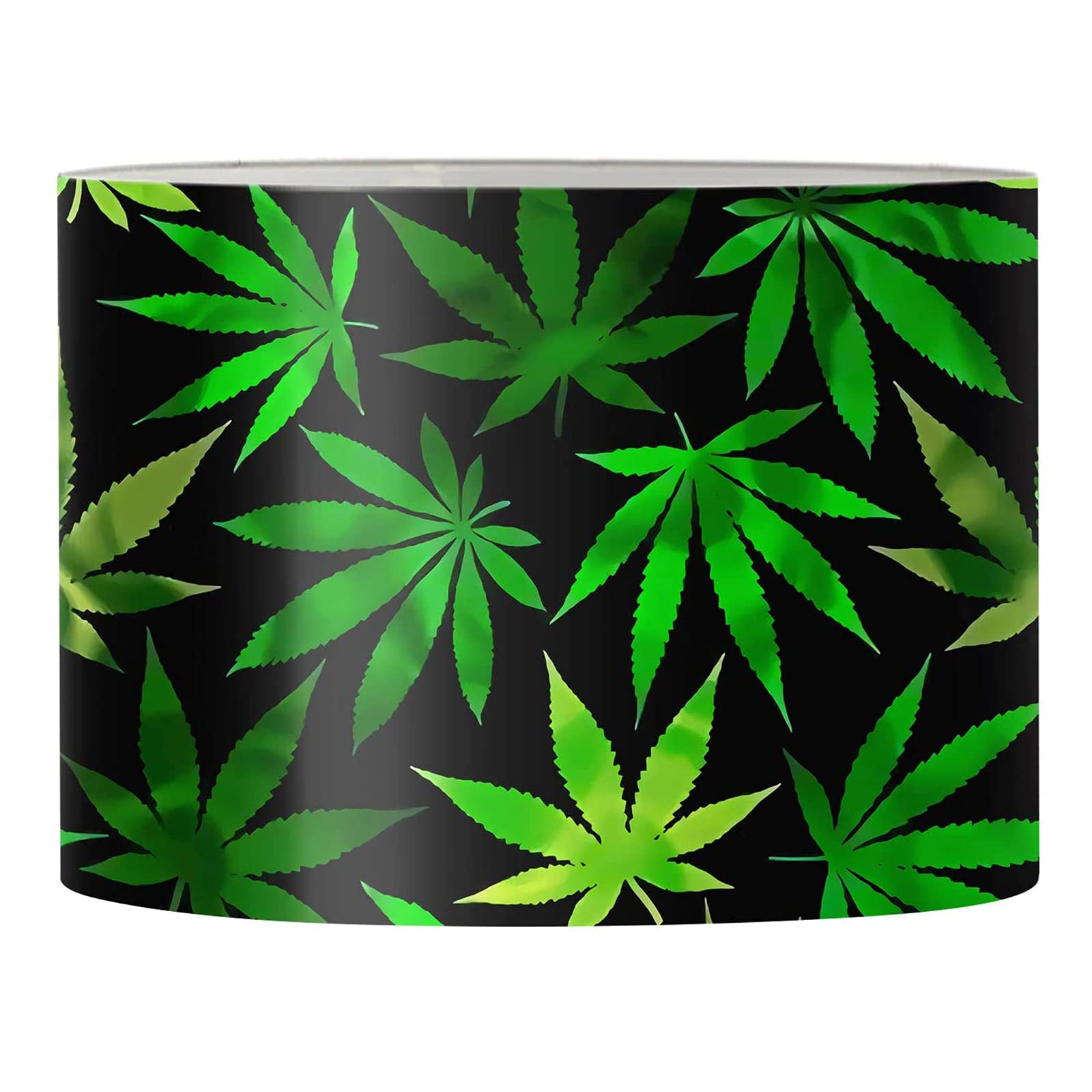 Jeiento Tropical Green Leaves Print Barrel Fabric Lampshade for Table Lamp and Floor Light Lampshade for Home Decor,Bedside Nightstand Lamp Shade,Hand Crafted,Spider