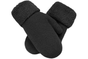 INOGIH Winter Warm Mittens Cold Weather Gloves for Women - Soft lining Thick Crochet Cable Knit Gloves