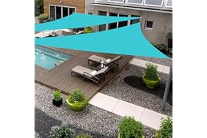 SHADEWIZ 32' x 32' x 32' Turquoise Sun Shade Sail Canopy Awning for Patio Backyard Lawn Garden Outdoor Activities Grade UV Block Mesh Netting, We Can Make Custom Sizes