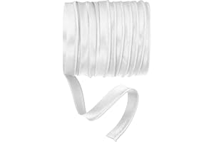 YELARXI Maxi Piping Bias Tape, 5 Yards Piping Trim with Cord Satin Binding Lip Cord Trim Fit for Sewing Garment Webbing Trimming Crafts Decorating - (White)