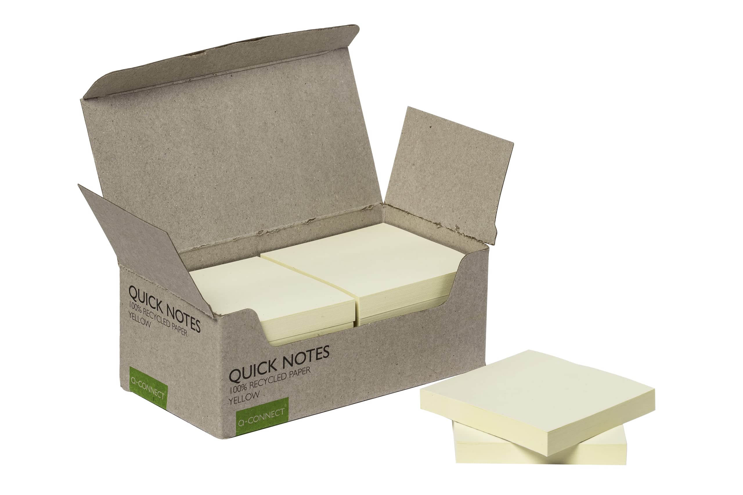 Q-Connect Recycled Notes 76x76mm Yellow (Pack of 12) KF17321