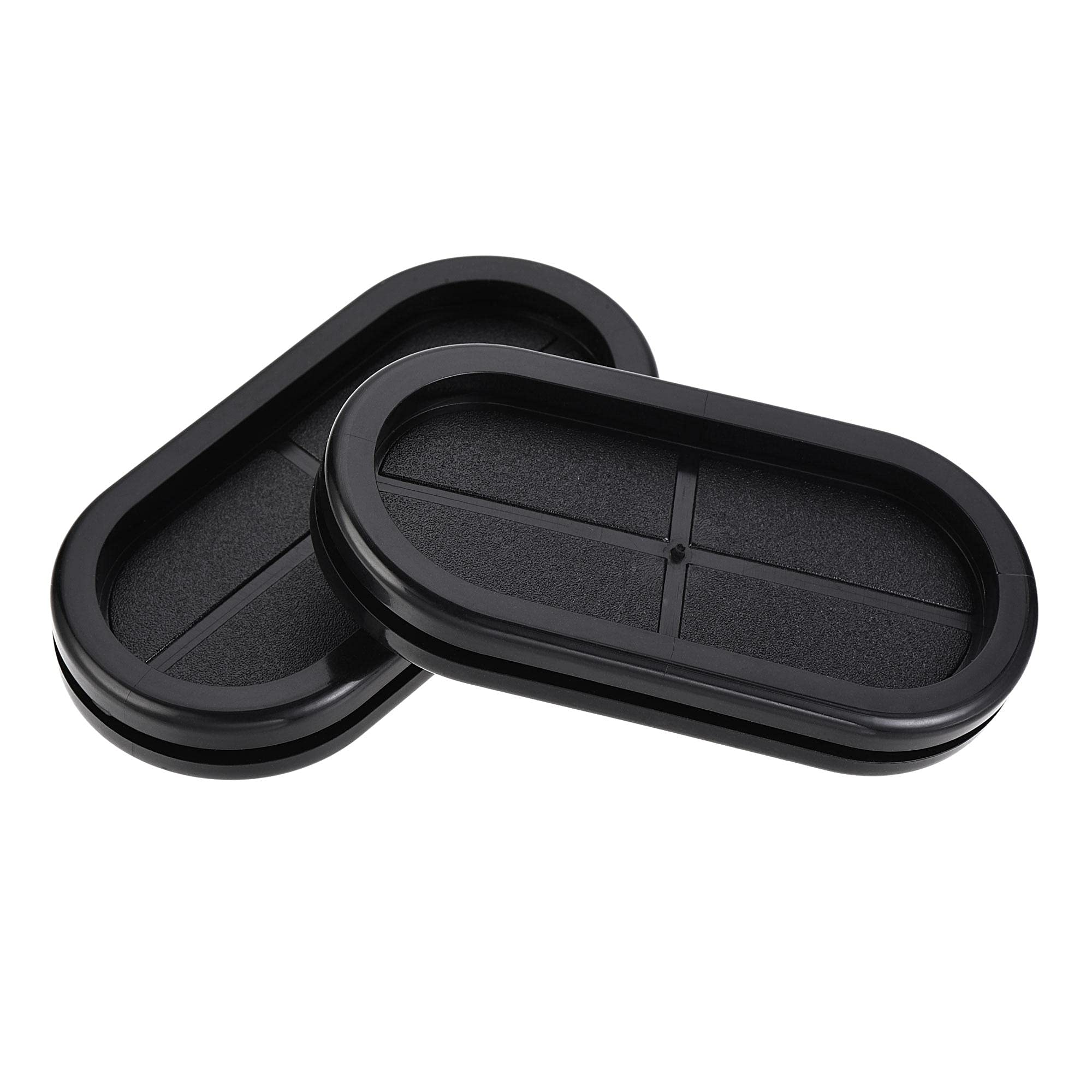 Photo 1 of uxcell Rubber Grommet Oval Double-Sided Mount Size 85 x 38 mm for Wire Protection 10pcs