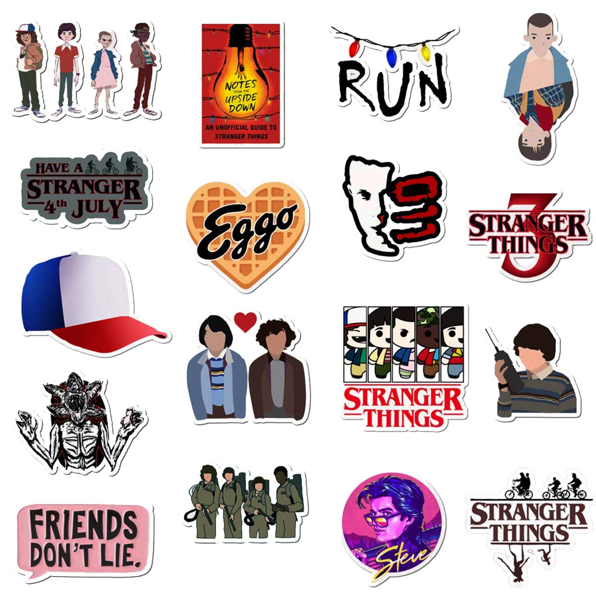 WOCOCO Stranger Things Stickers for Laptop, Waterproof Vinyl Stickers for Water Bottles, HydroFlask (50 Pack)