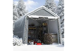 Quictent Heavy Duty 8x10FT Carport Shelter with Roll-Up Mesh Windows & Reinforced Frame, Portable Garage Canopy for Motorcycle Storage, Outdoor Equipment, Patio Furniture Cover - Dark Gray