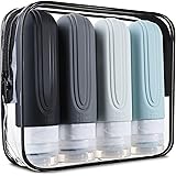 Mrsdry Travel Bottles for Toiletries, Tsa Approved 3oz Travel Size Containers BPA Free Leak Proof Refillable Liquid Silicone 