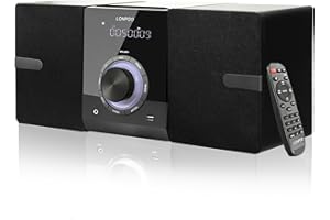 LONPOO Compact Stereo System for Home | 30W Micro Stereo System with CD Player/Bluetooth/FM Radio/AUX Input/USB/ 3.5mm Headphone Port | 2-Way Crisp-Clear Sound | DSP-Tech