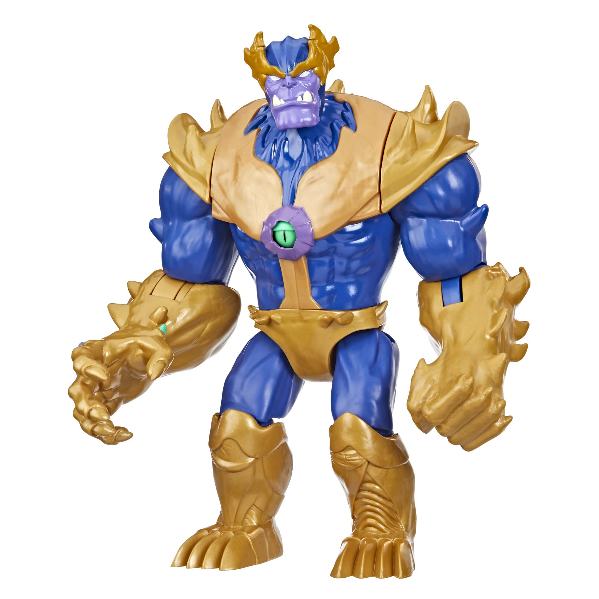 Marvel Hasbro Avengers Mech Strike Monster Hunters Monster Punch Thanos Toy, 22.5-cm-scale Deluxe Figure for Children Aged 4 and Up, Multicolor,F4376