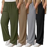Oakgarden 4 Pack Women's Plus Size Lounge Pants with Pockets, Wide Leg Yoga Loose Drawstring Pants Casual Sweatpants Jogger