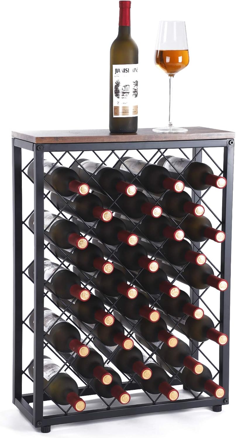 Fox Flower Wine Rack, Floor Wine Holder Free Standing Wine