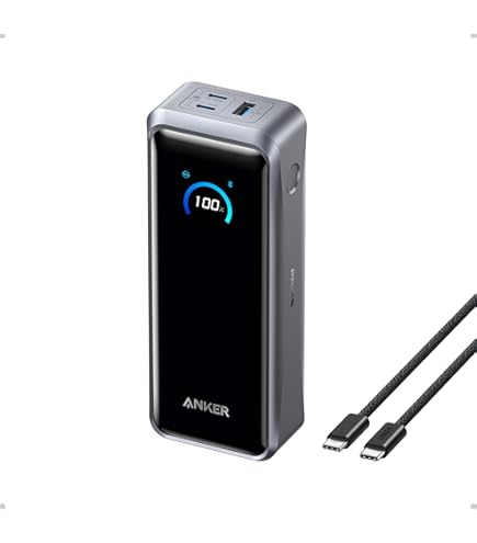 Anker Power Bank (25000mAh）＋Watch充電器 Anker Power Bank (25000mAh, Built-In & 巻取り式USB-Cケーブル