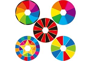 QCFDLCX 5 Double-Sided Slot Color Prize Wheel,for 12 Inch Table Spinning Wheel,Laminated, Double-Sided Writing Erasable,Multi-Scene Options for Use