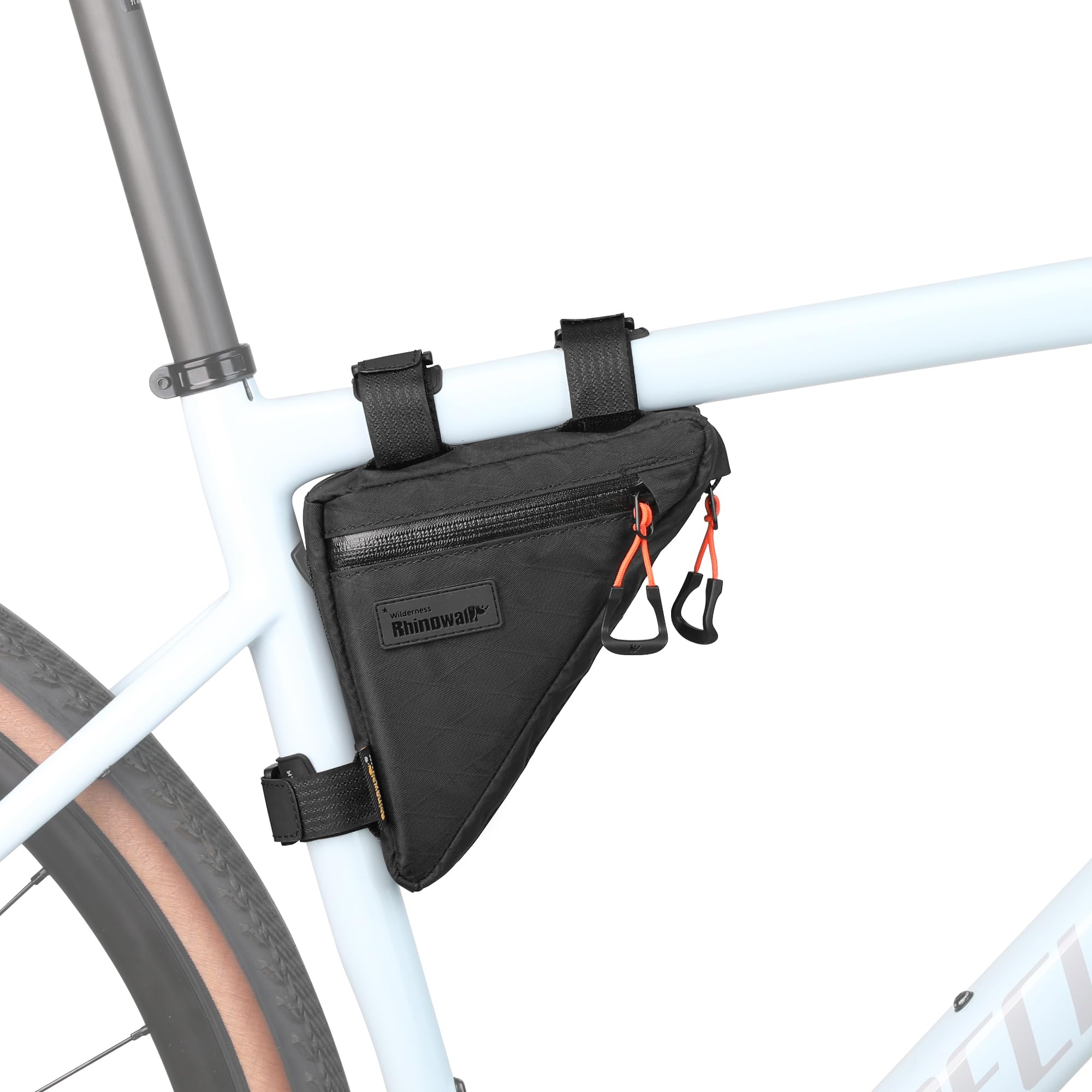 Rhinowalk Bike Frame Bag Waterproof Bike Triangle Bag 0.9L Bicycle Pouch Under Tube Professional Cycling Accessories(S)-Balck