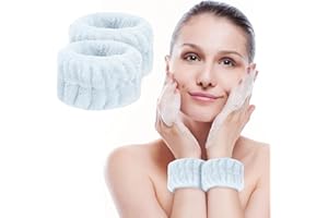 MOLOPPO Soft Microfiber Wrist Bands for Washing Face, Absorbent Towel Scrunchies, Prevent Liquid Spills, Reusable Face Washing Accessories