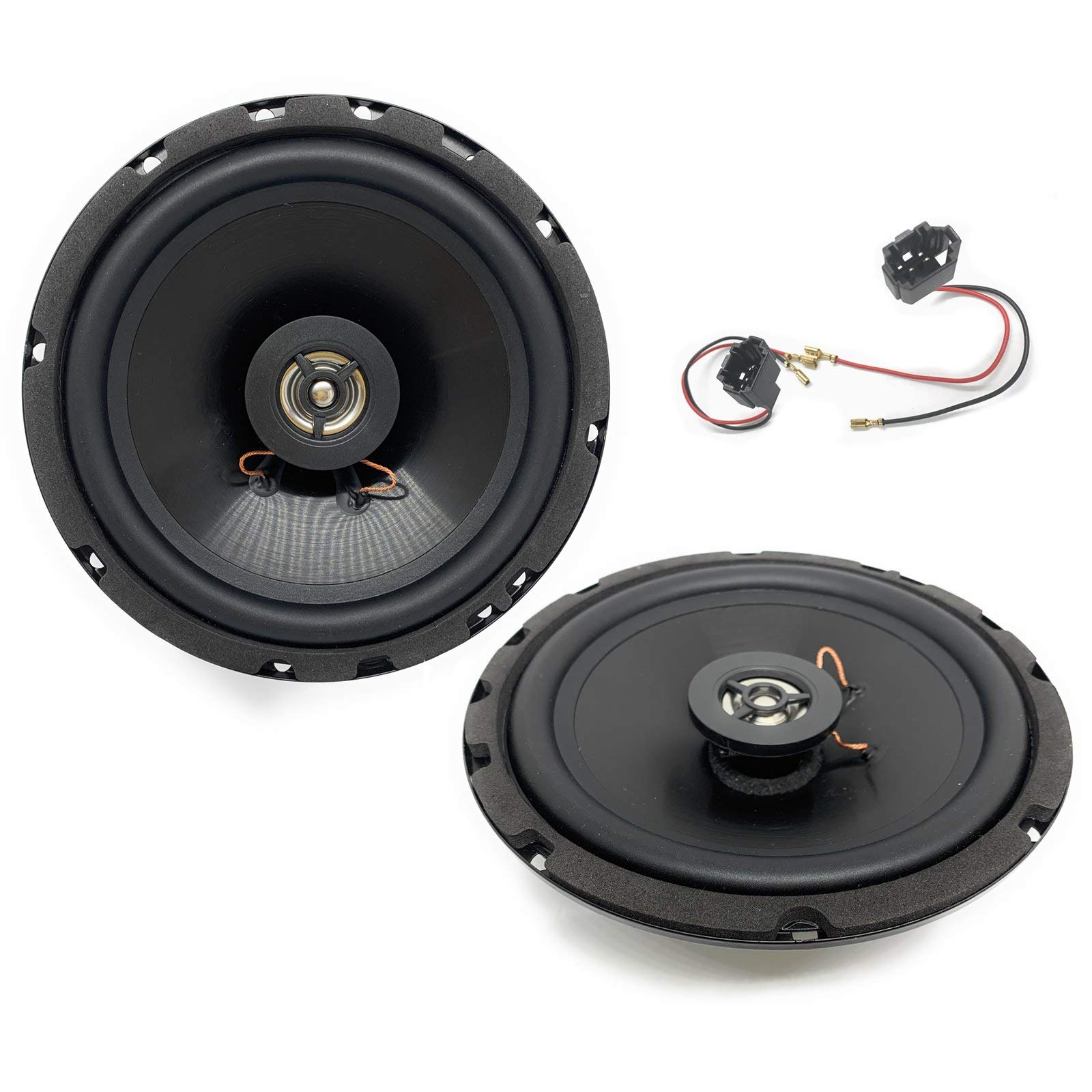 Sound-way 2-way 6.5" car speakers with adapters cables compatible with multi brands cars