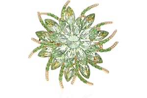 GYRMMUE Rhinestone Sunflower Brooch Pin Red Pink Flower Brooch Stylish Crystal Brooch Elegant Clothing Hat Bag Accessories Jewerly for Women