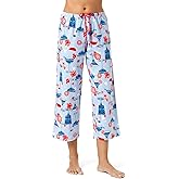 HUE Women’s Summer Vacation Pajama Separates, Soft, Whimsical Print PJs with Tropical Beach Themes, Flip Flops, Cocktails