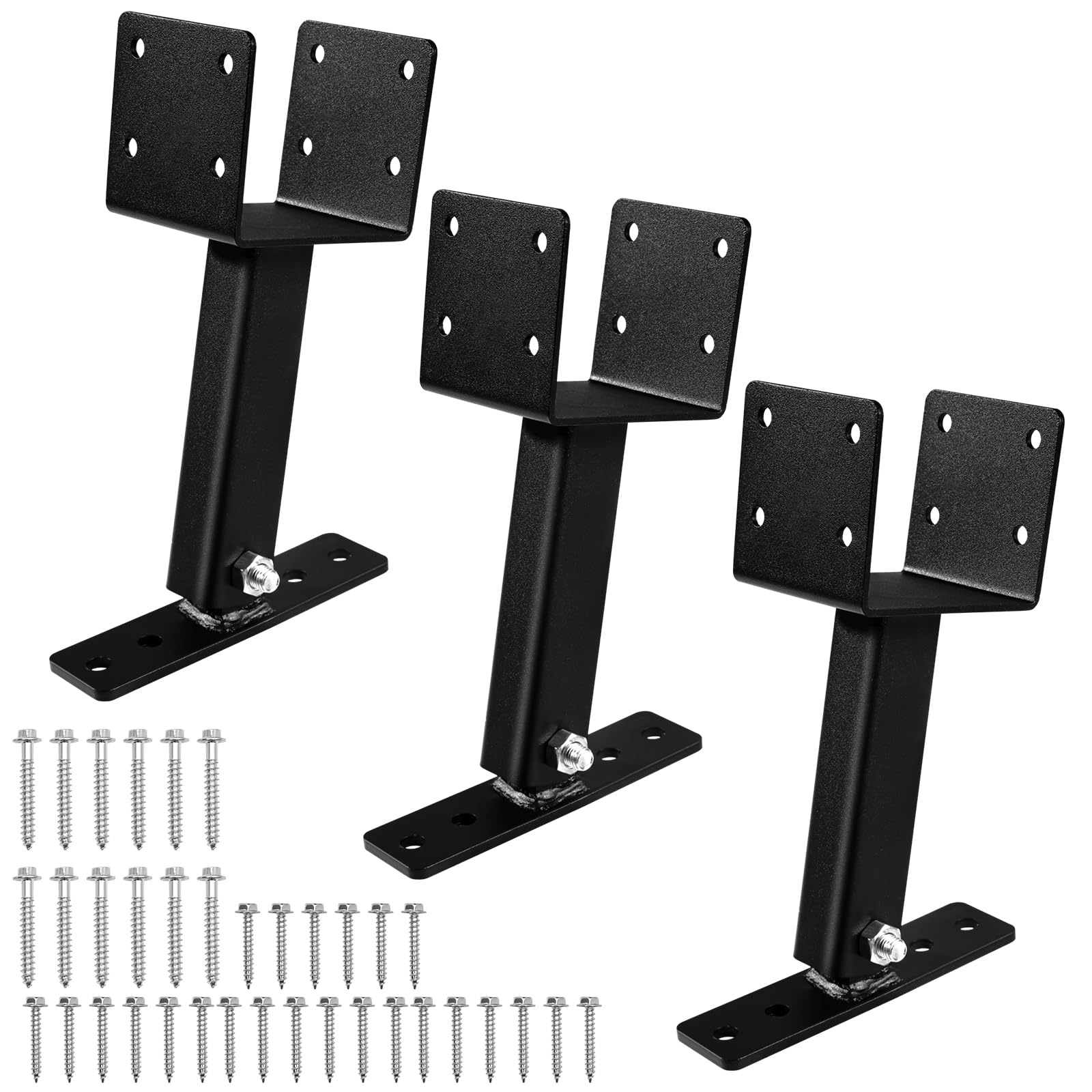 Photo 1 of TOPTGO 3 Pack Adjustable Saddle Patio Roof Riser Kit, Heavy Duty Pergola Roof Brackets Fit 4x4 Wood Beam for Wood Patio Cover Gazebo