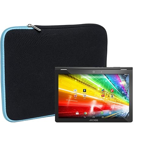 Slabo Tablet Tasche Schutzhülle für Archos 101 / 101b Oxygen Hülle Etui Case Phablet aus Neopren – TÜRKIS/SCHWARZ