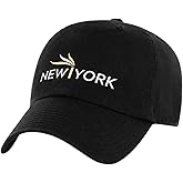 New York Baseball Caps for Men and Women - 100% Cotton NY Cap with Adjustable Self Fabric Strap Closure, One Size Fits All