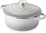 Nuovva Enamelled Cast Iron Dutch Oven Pot 2.1 Qt with lid 20cm Grey