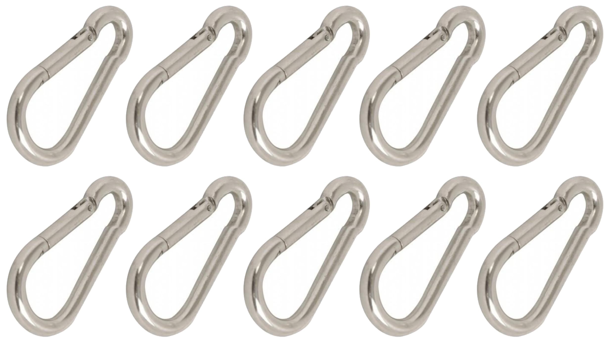 fiXte BZP Steel Snap Hooks Spring Latch Carabina Carabiner Carbine Heavy Duty (9/32") M7 (Pack of 10)