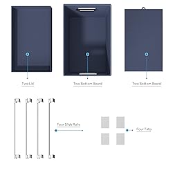 DYWMM Hanging File Box with Lid, Set of 2 Filing