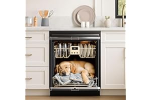 Funny Dog Sleep in Dishwasher Magnet Cover, 23x26In Golden Retriever Puppy Dog Dishwasher Magnetic Covers Kitchen Decor Dishw