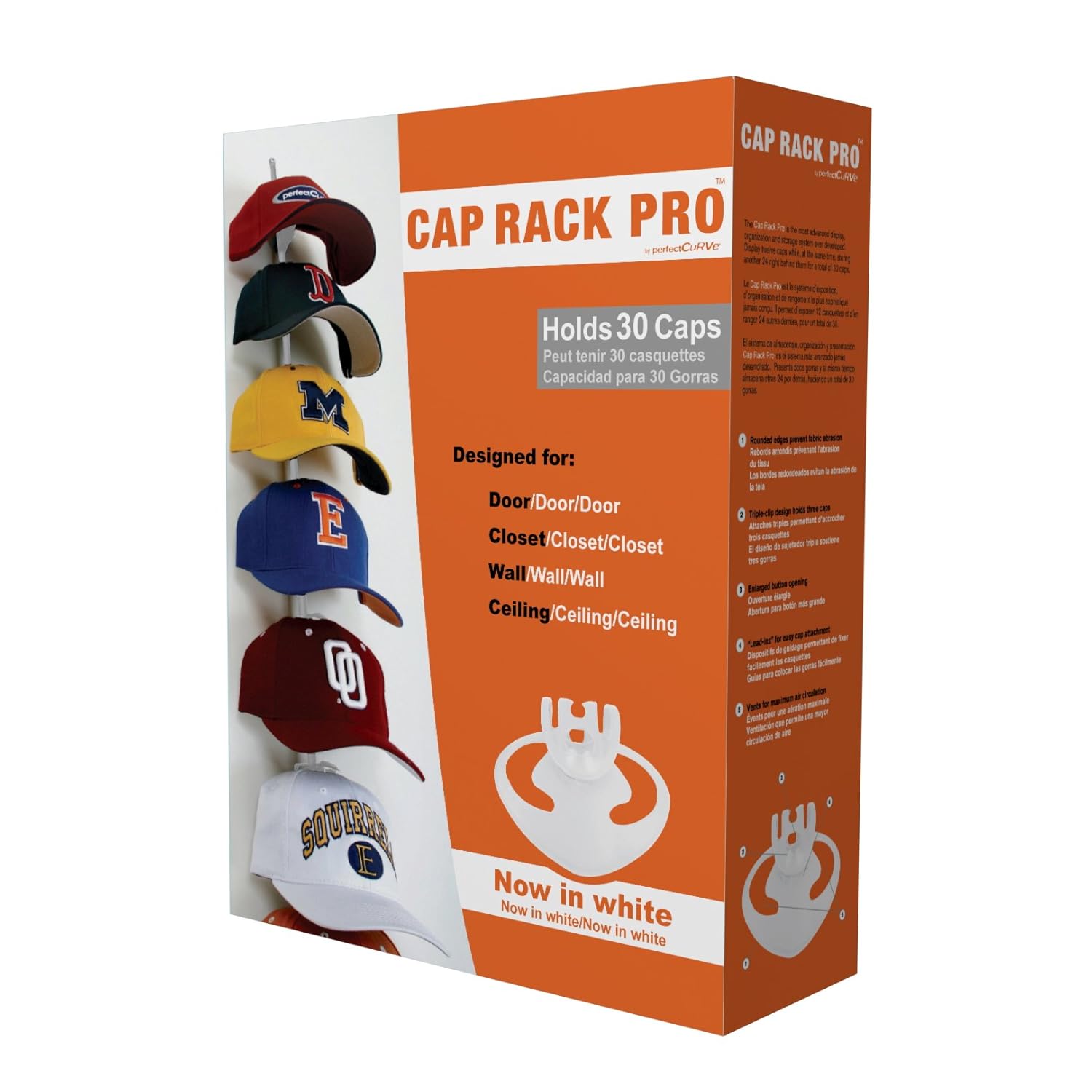Perfect Curve Cap Rack Pro System Baseball Cap Organizer