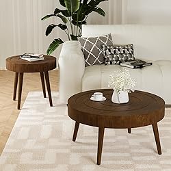HOMPUS Nesting Coffee Tables w Wood Grain Finish, 2