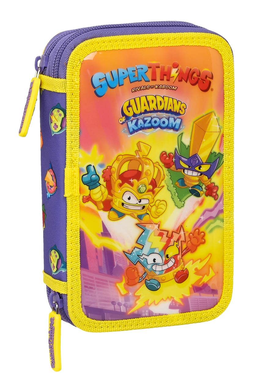 Safta - 28 Pcs Superthings Guardians of Kazoom Double Pen 12,5X19,5X4Cm, Multicolor (412270854)