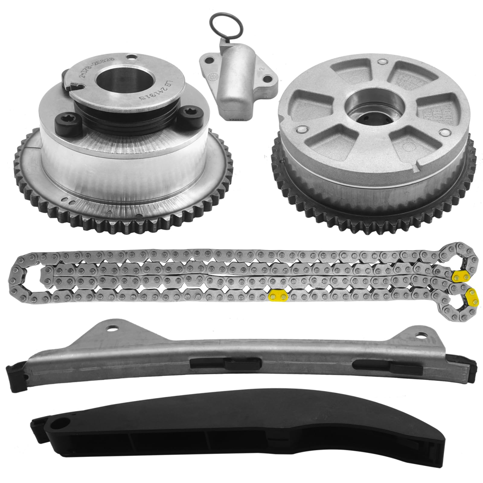 Photo 1 of Timing Chain Kit with VVT Camshaft Sprocket for Hyundai Elantra 2017-2020, Kona 2018-2021, Veloster 2019-2021,for Kia Forte 2017-2022 2.0L 243502E700 243702E020 Intake & Exhaust Sprocket