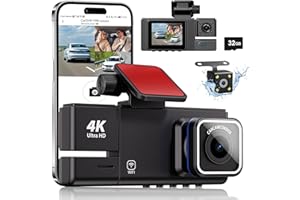 EMRSTORES Dash Cam, 5G WiFi Dash Camera for Cars, 4K UHD Dash Cam Front and Rear, Car Camera Built-in 32GB Card, Night Vision, Built-in G-Sensor,24Hr Parking