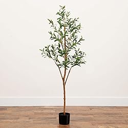 Nearly Natural 5FT Tall Silk Faux Olive Tree for